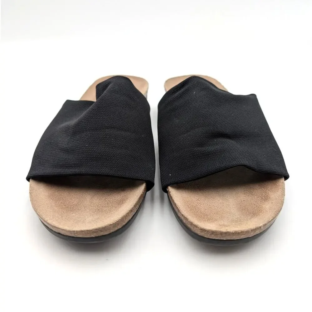 Munro Casita Slide Sandal Open Toe Women's Black/Beige Size US7M EU37.5